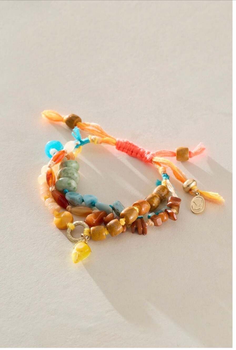 Free People Beaded Semiprecious Stone Layered Bracelet